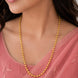 charming gold plated textured bead chain on woman DCN1050
