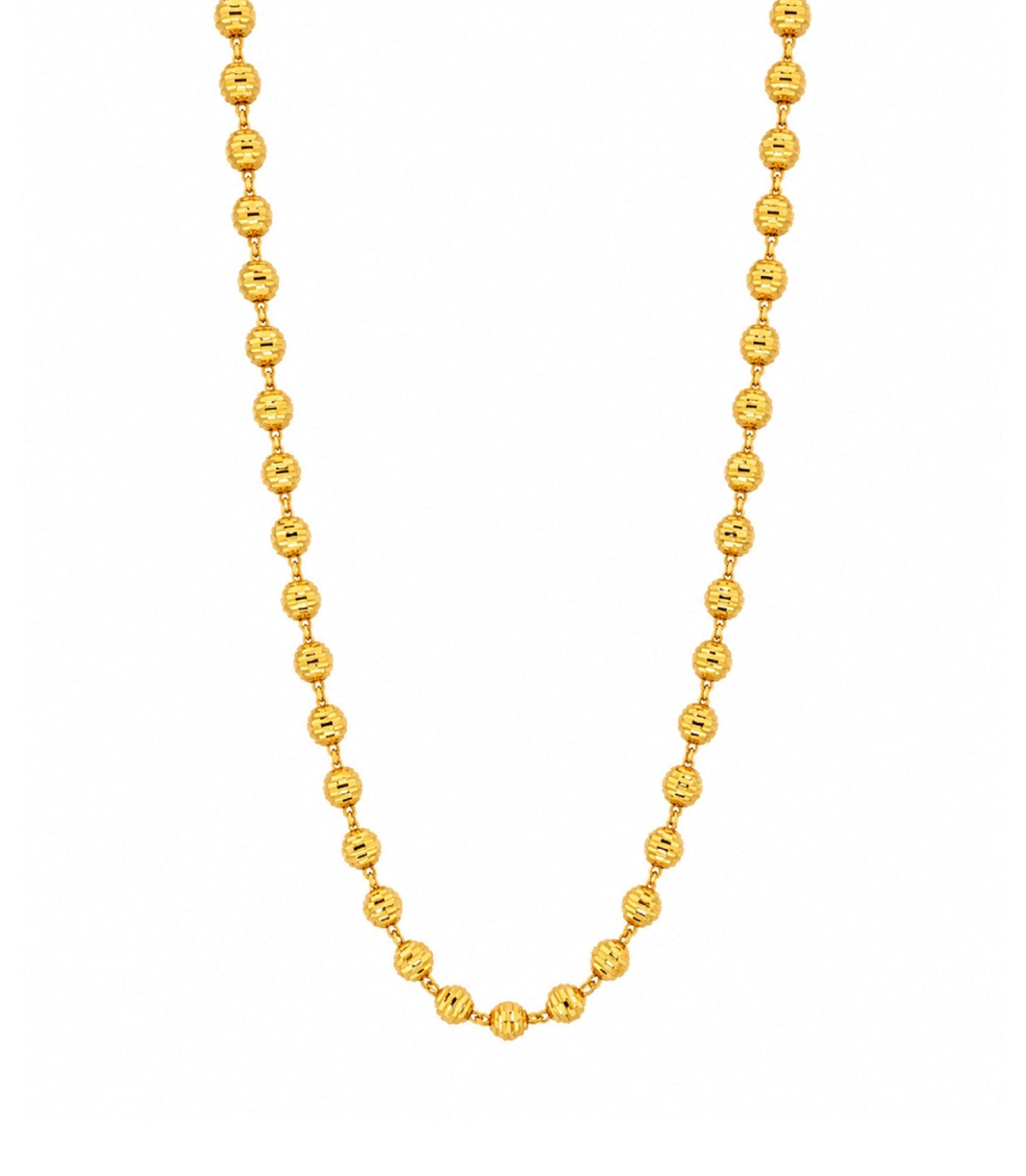charming gold plated textured bead chain DCN1050