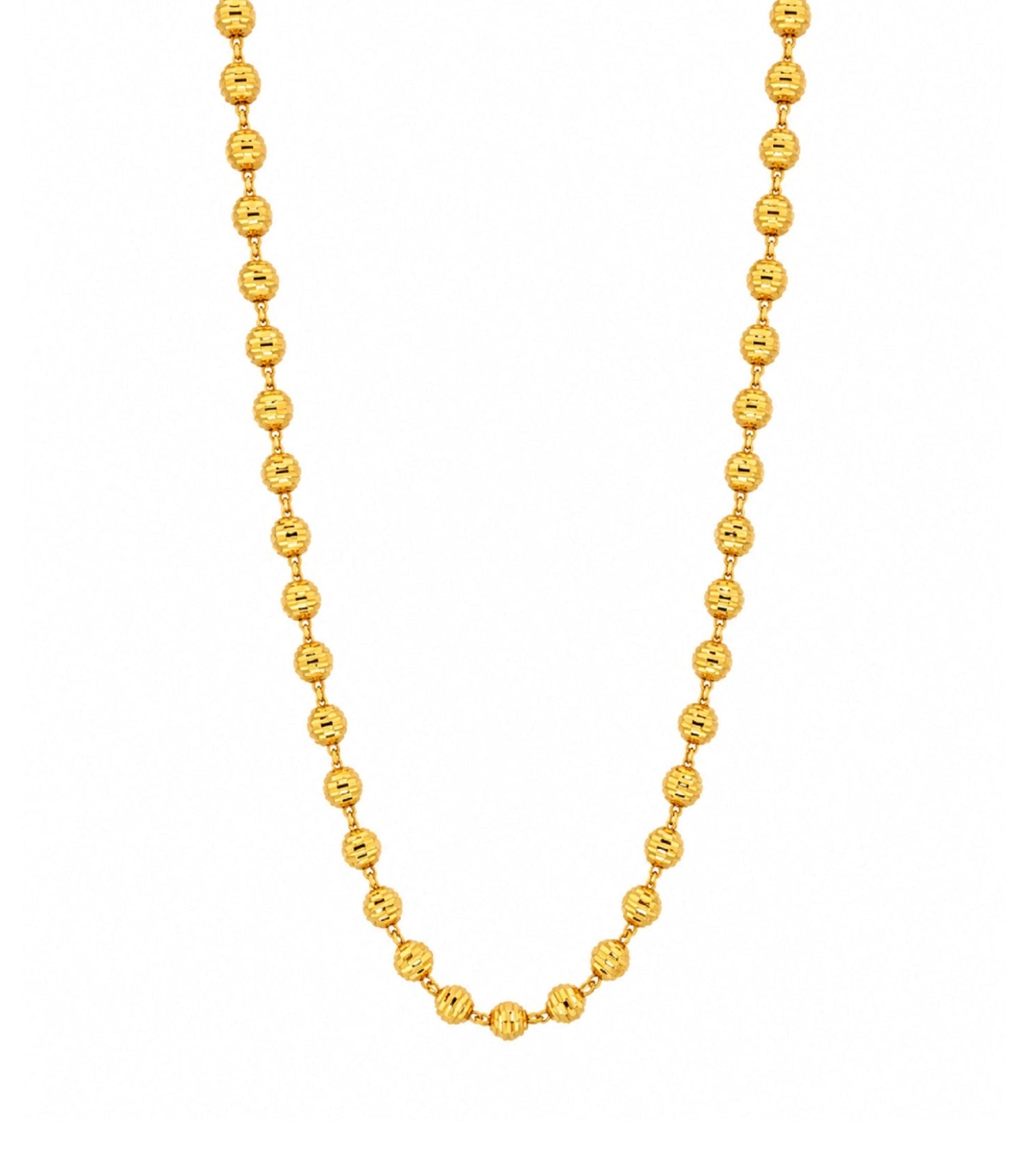 charming gold plated textured bead chain DCN1050
