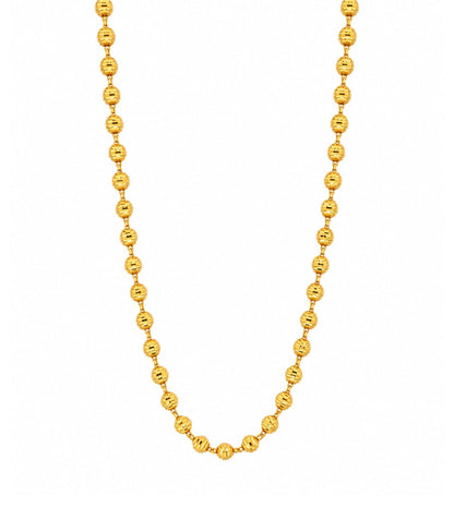 charming gold plated textured bead chain DCN1050