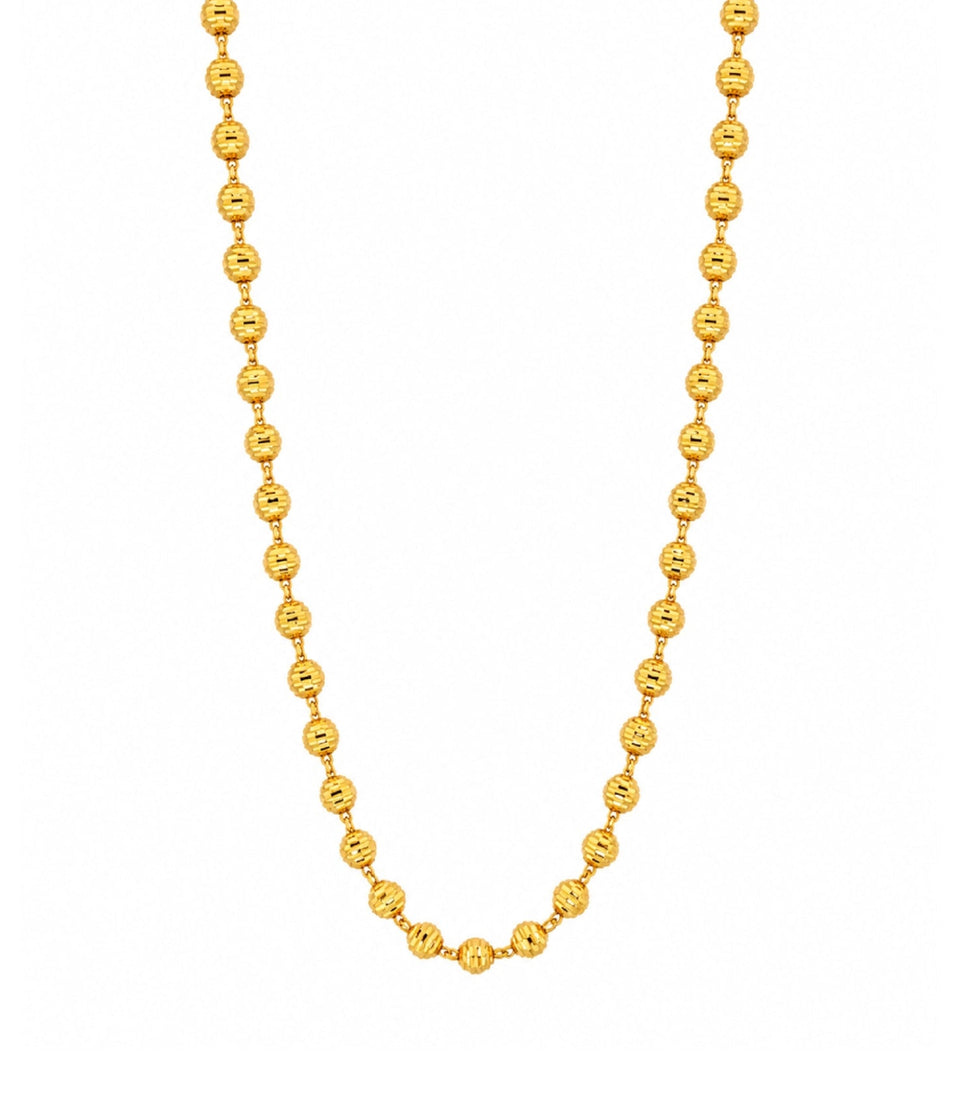 charming gold plated textured bead chain DCN1050