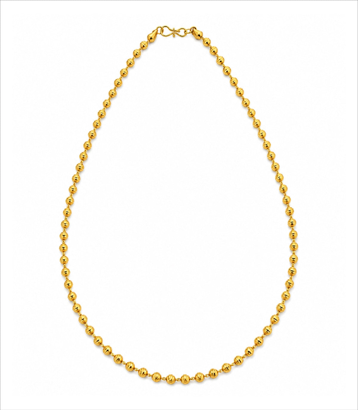 charming gold plated textured bead chain DCN1050