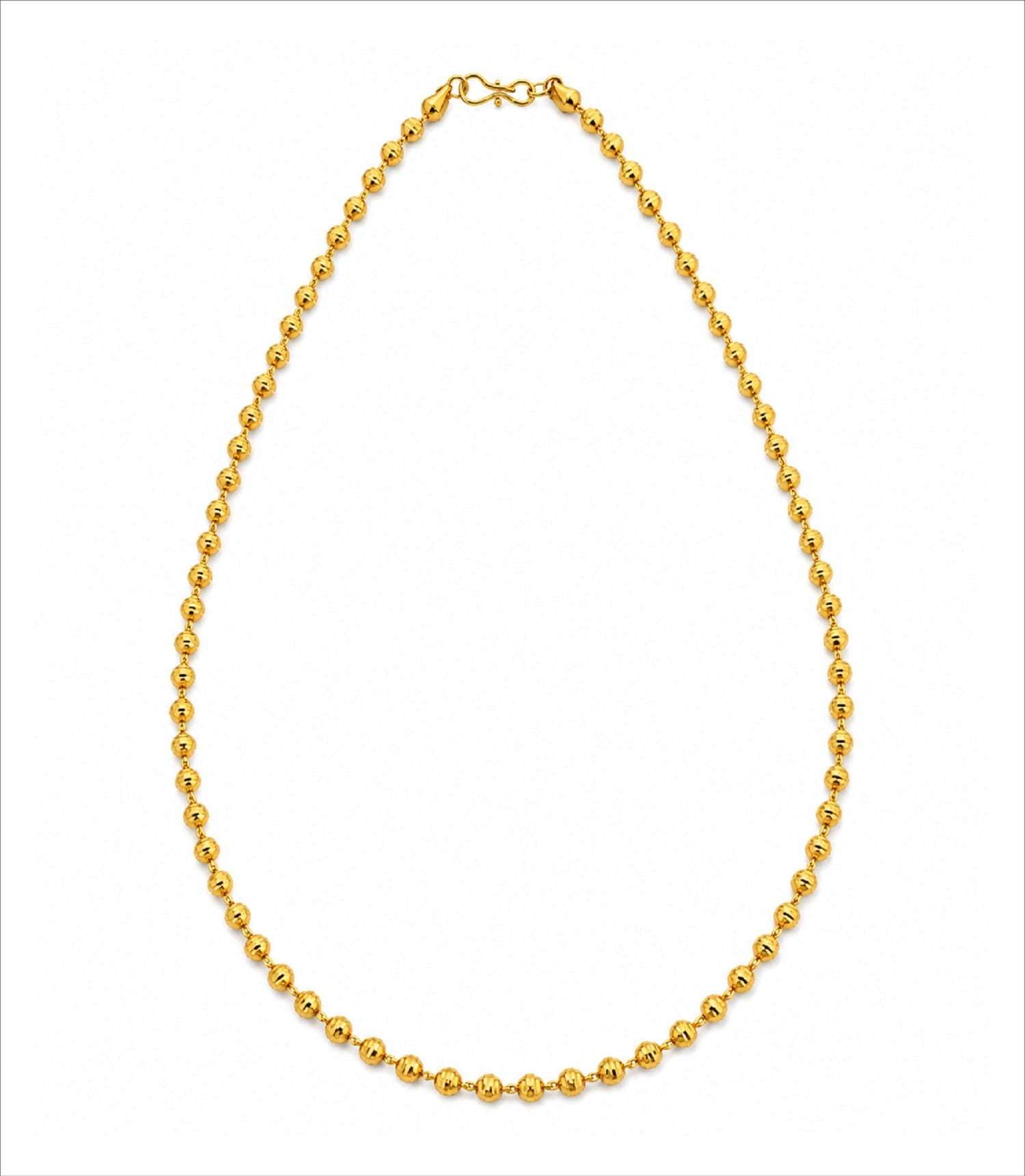 charming gold plated textured bead chain DCN1050