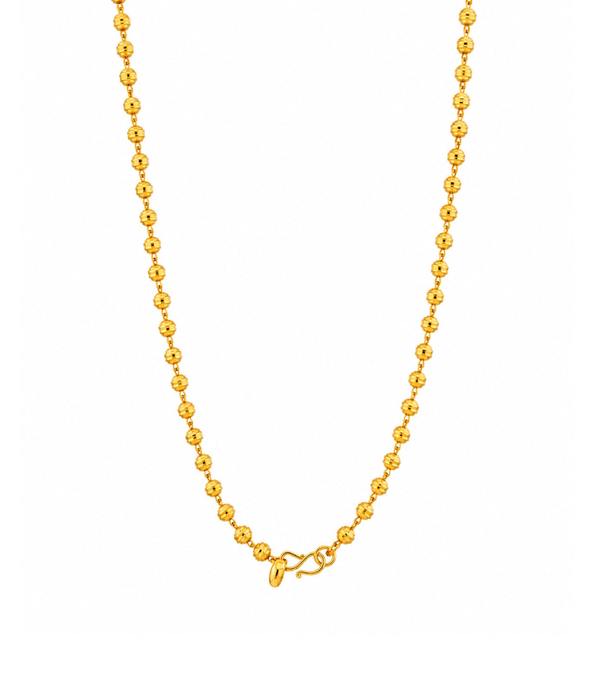 charming gold plated textured bead chain DCN1050