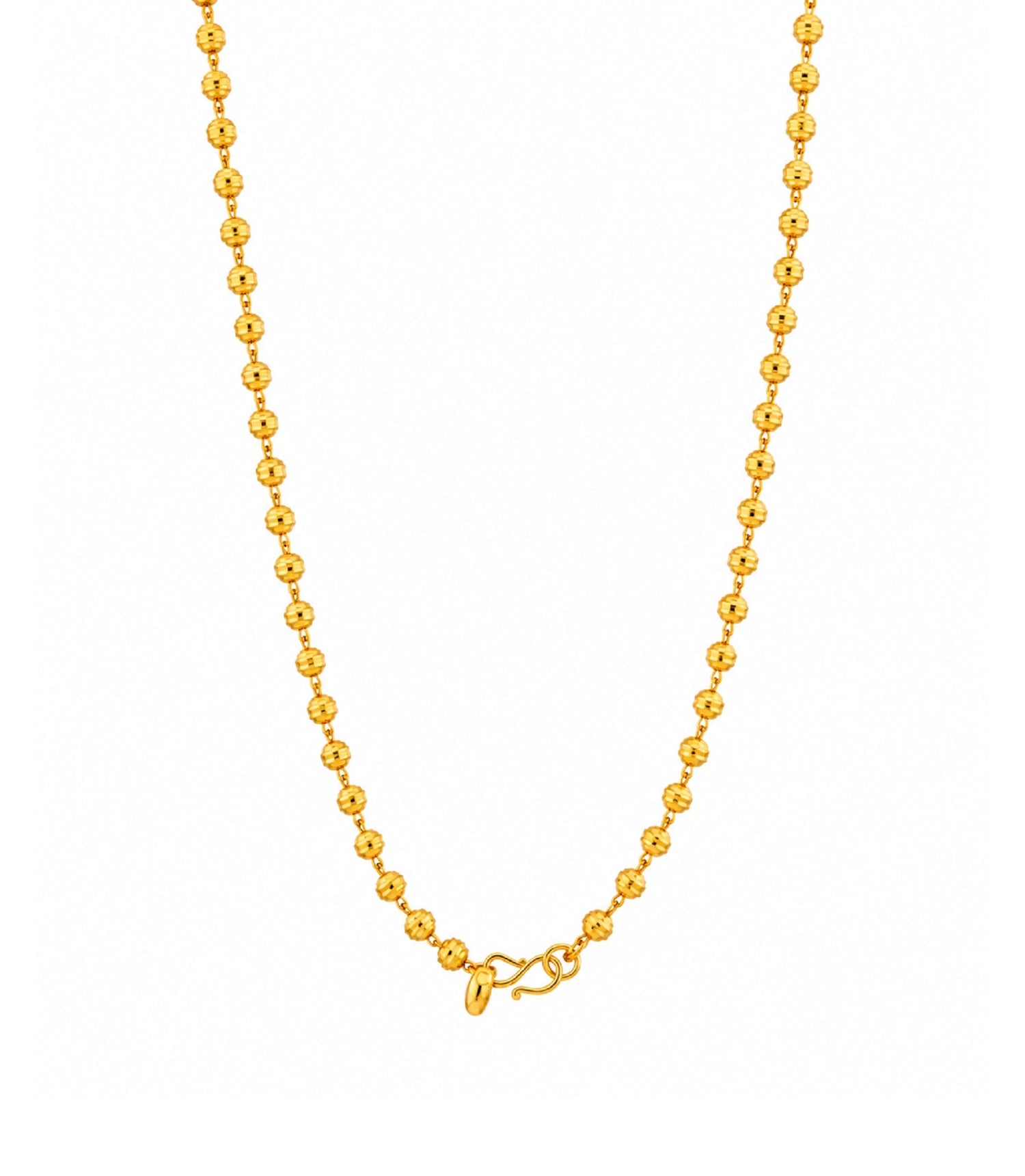 charming gold plated textured bead chain DCN1050