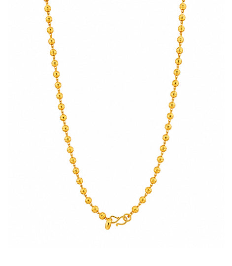 charming gold plated textured bead chain DCN1050