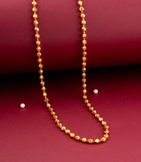 Gold Plated Textured Ball Chain