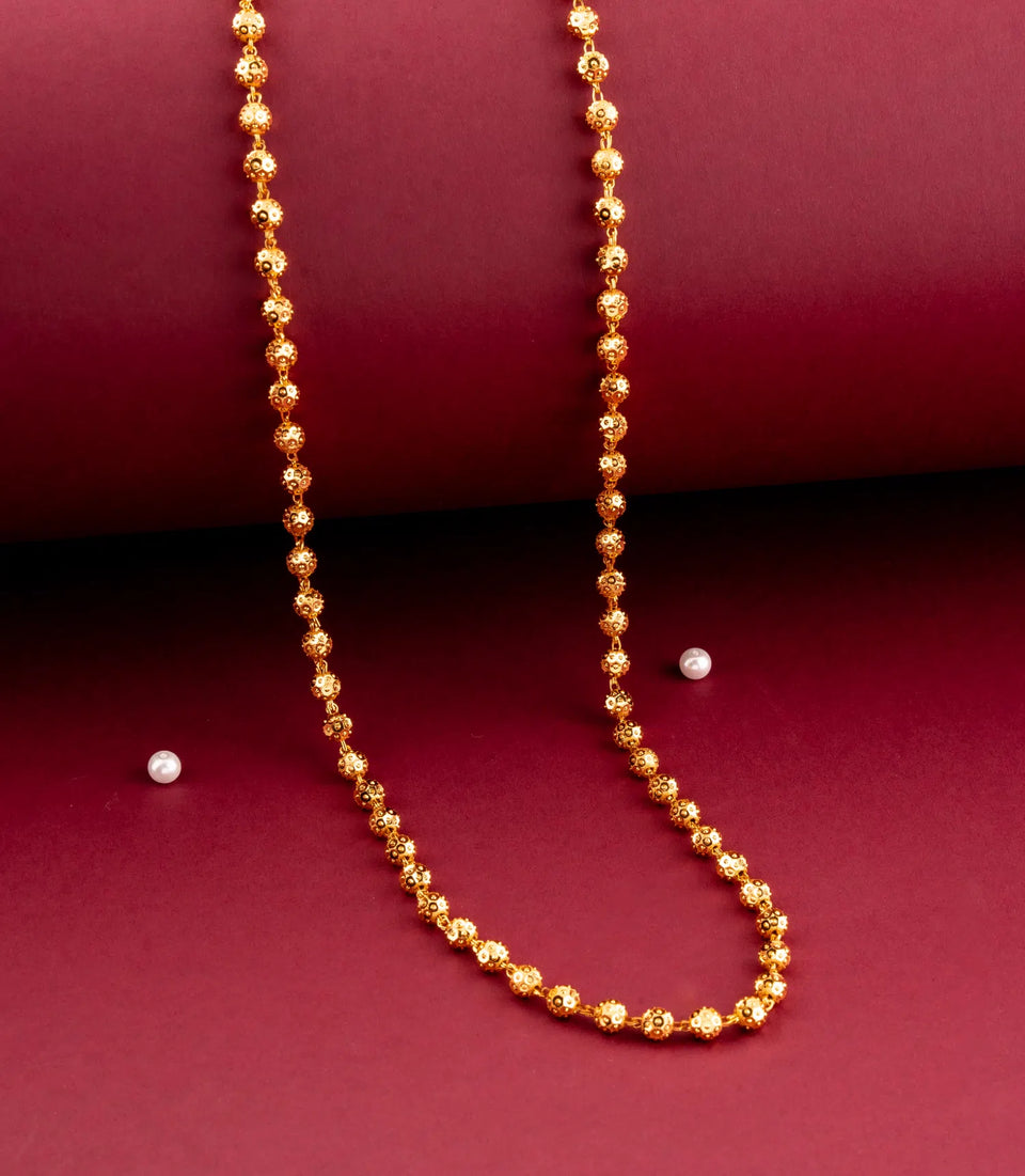 Gold Plated Textured Ball Chain