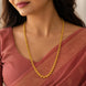 gold plated hollow filigree bead chain on woman DCN1069