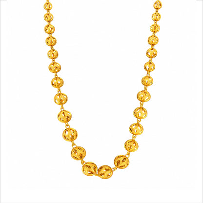 gold plated hollow filigree bead chain DCN1069