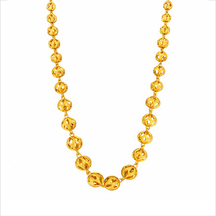 gold plated hollow filigree bead chain DCN1069