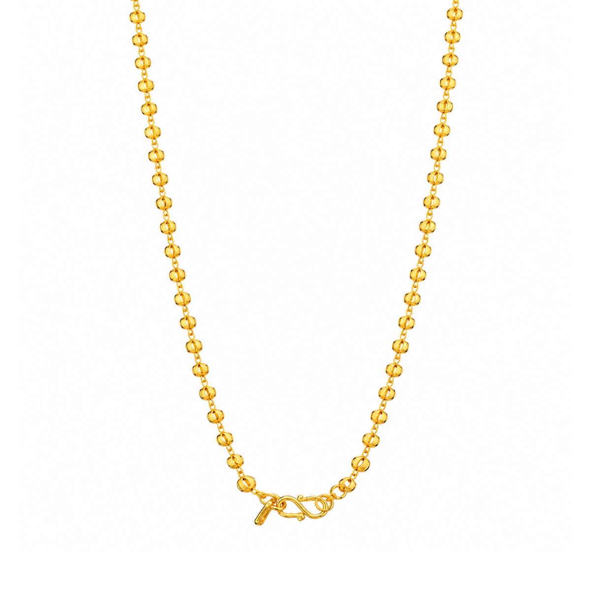 gold plated hollow filigree bead chain DCN1069