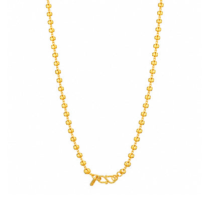 gold plated hollow filigree bead chain DCN1069