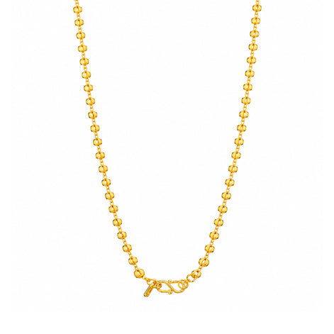 gold plated hollow filigree bead chain DCN1069