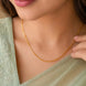 classic gold plated figaro chain on woman DCN159
