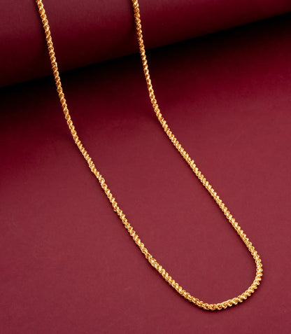 Classic Gold Plated Textured Rope Chain