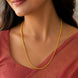 classic gold plated textured rope chain on woman DCN2324