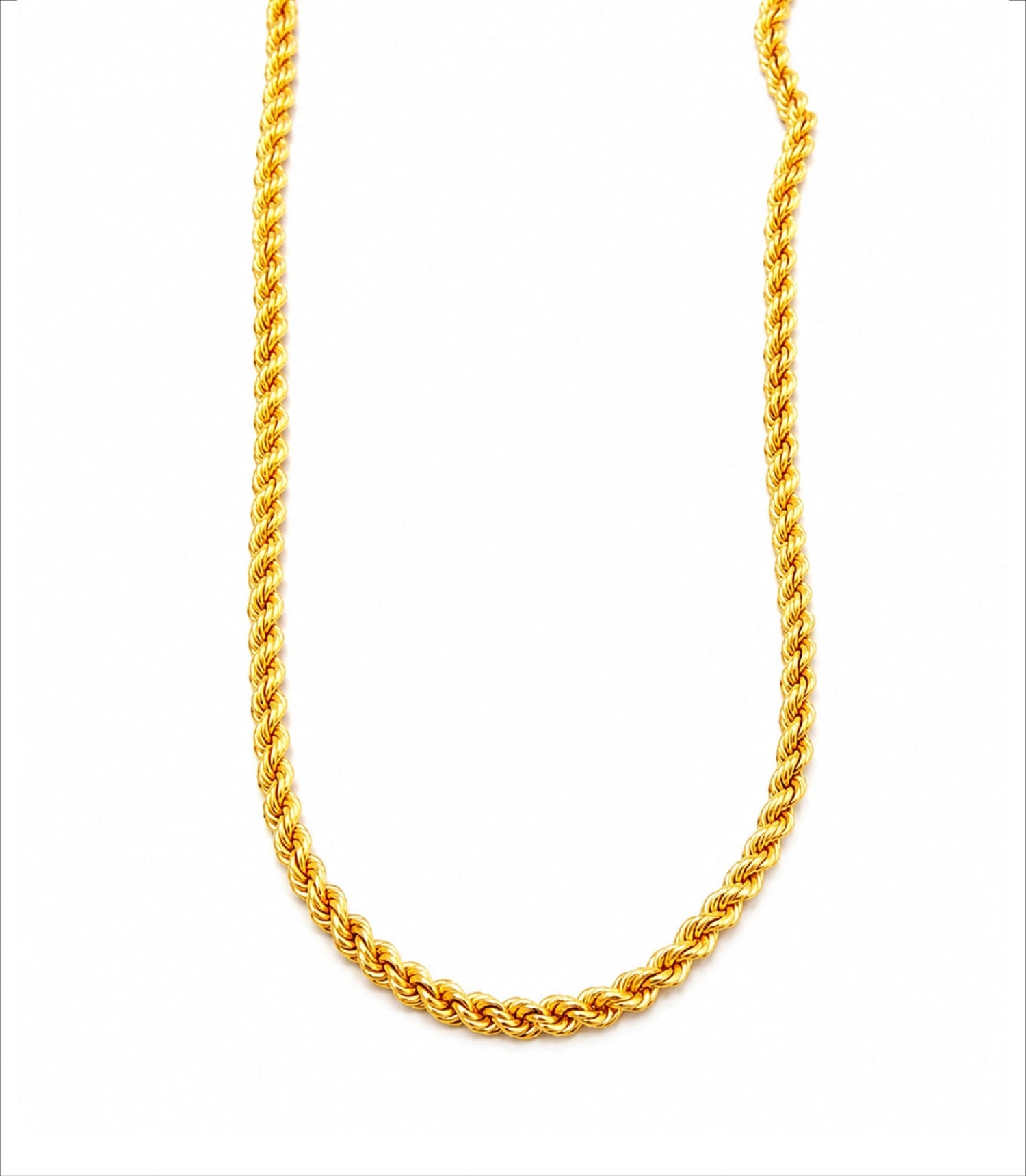 classic gold plated textured rope chain DCN2324