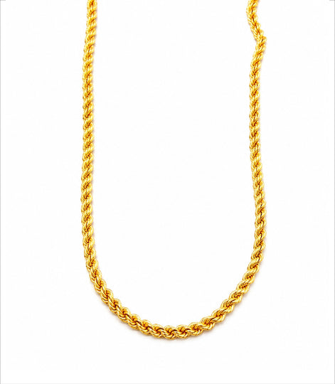 classic gold plated textured rope chain DCN2324