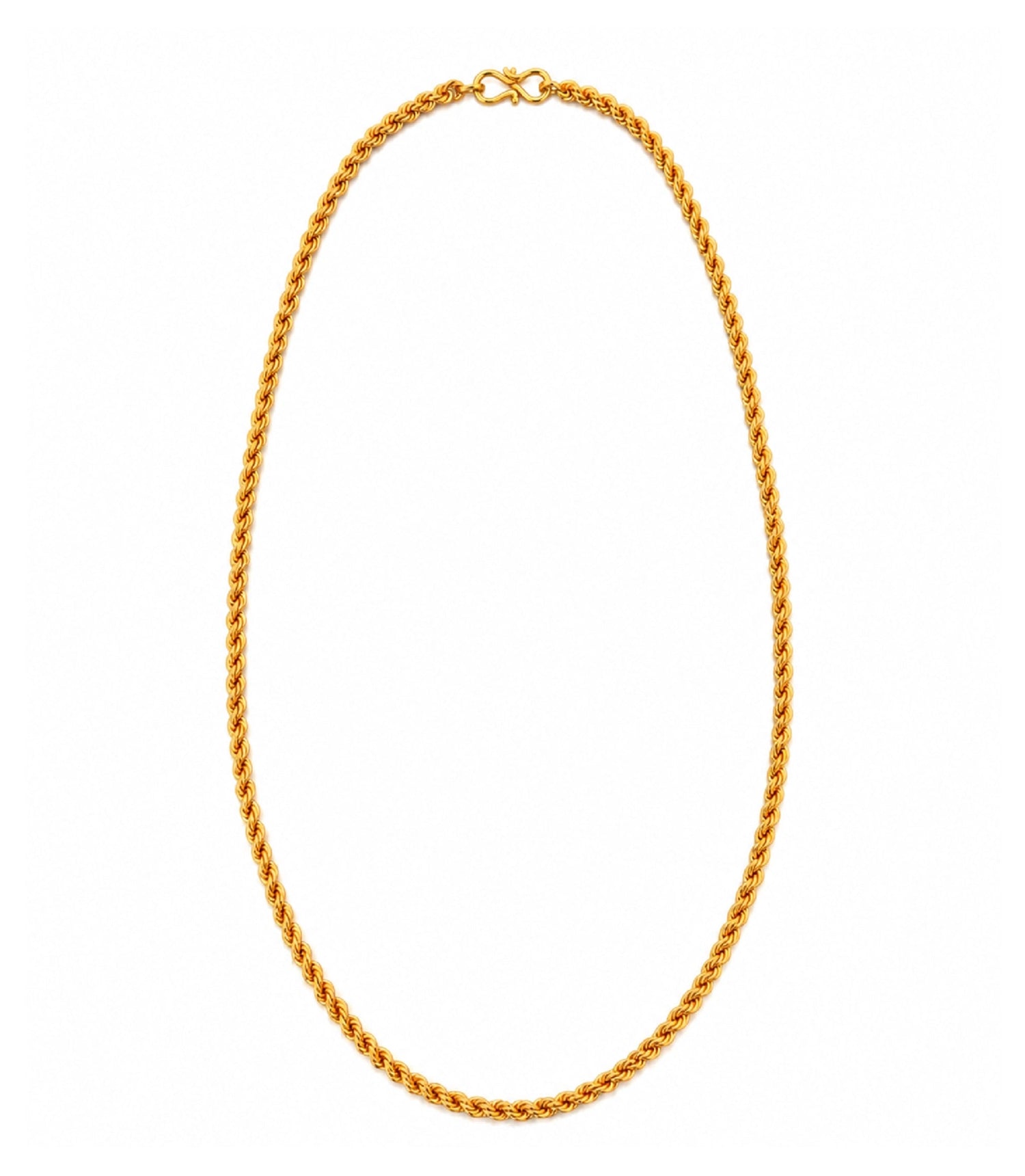 classic gold plated textured rope chain DCN2324