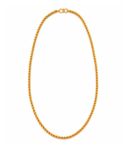 classic gold plated textured rope chain DCN2324