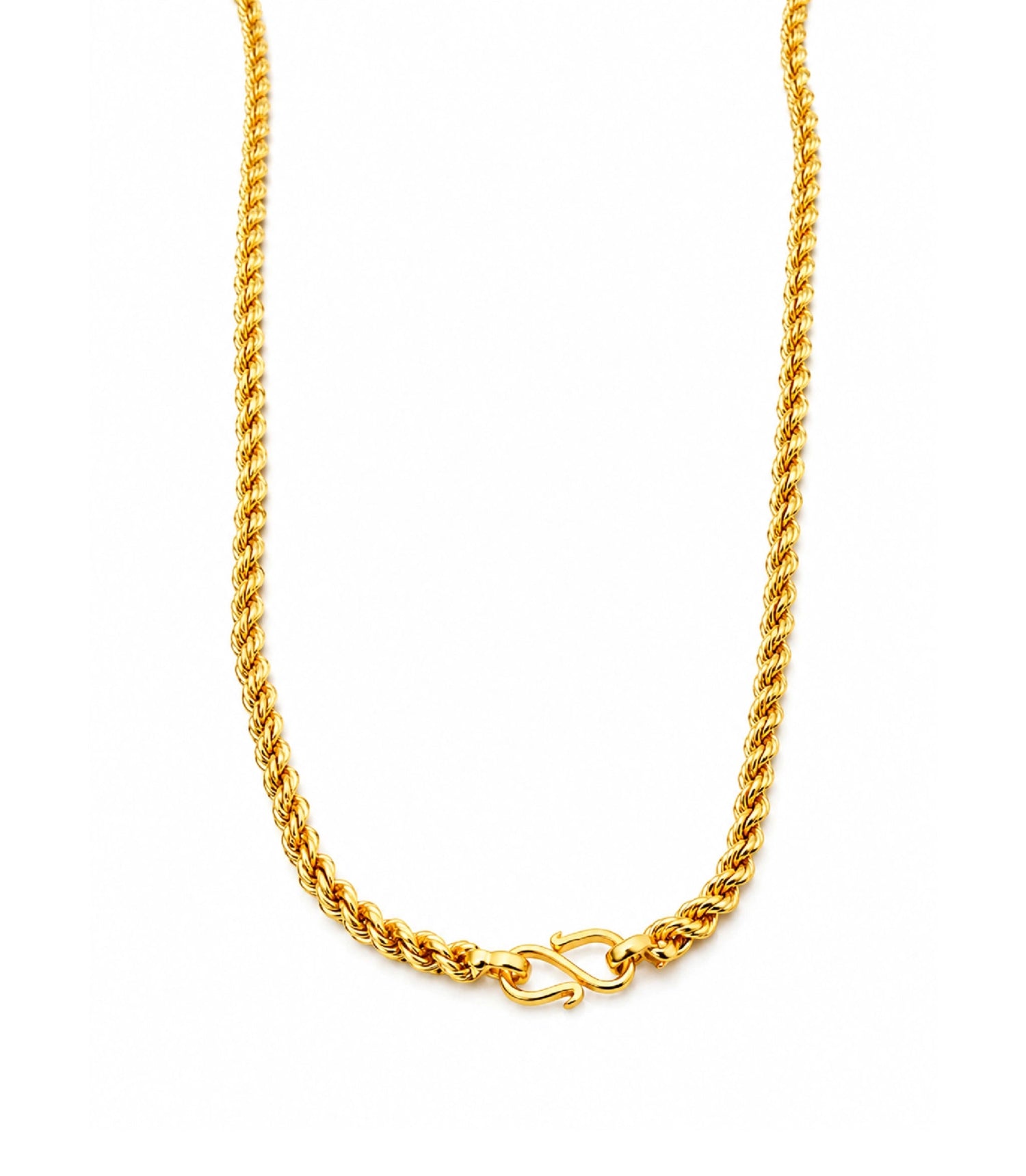 classic gold plated textured rope chain DCN2324
