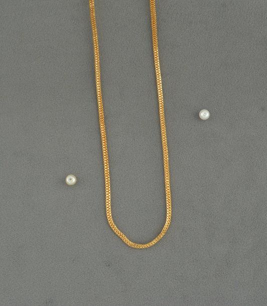 Gold Plated Sleek Herringbone Chain