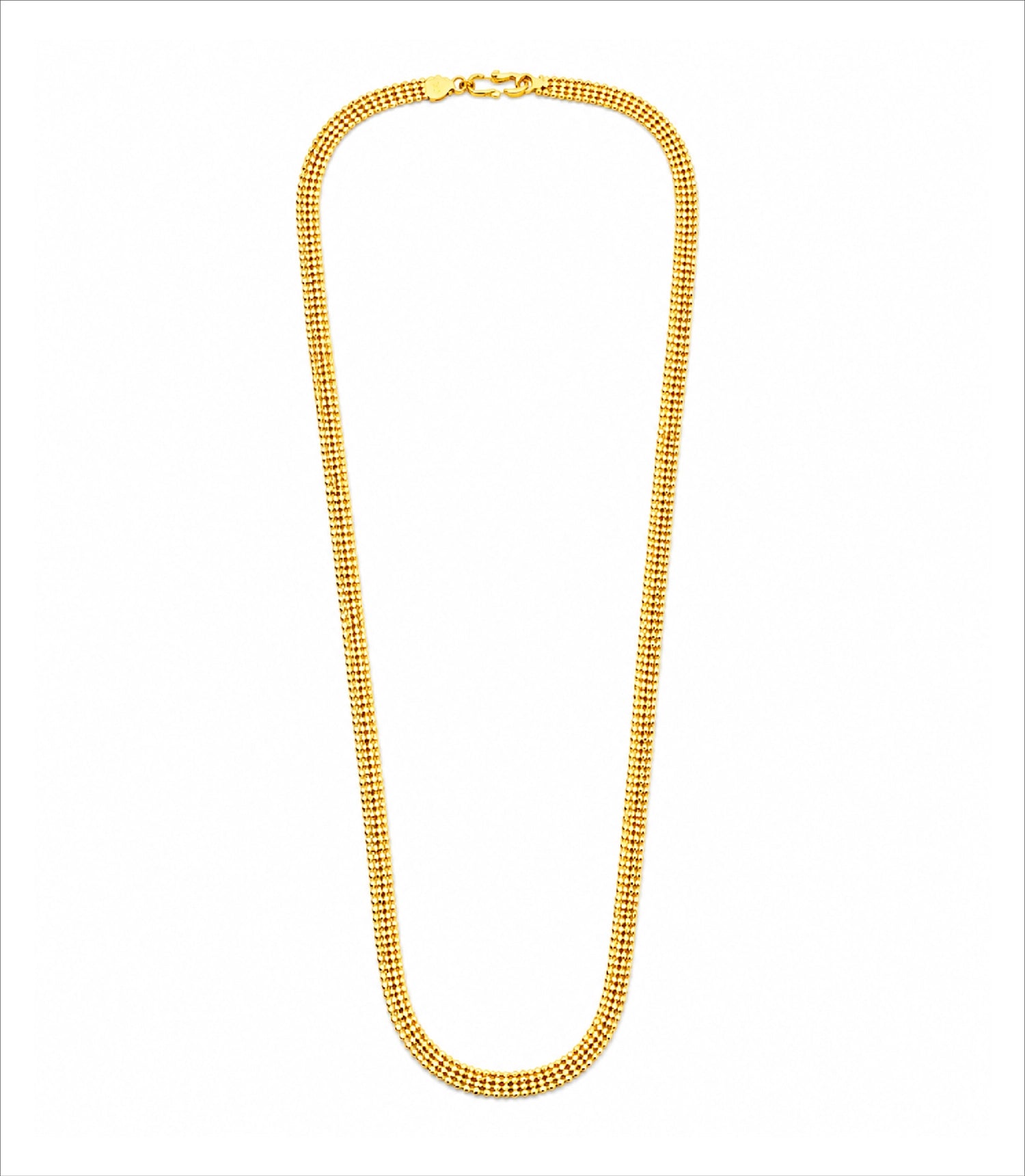 Gold Plated Beaded Chain Necklace For Men DCN3857