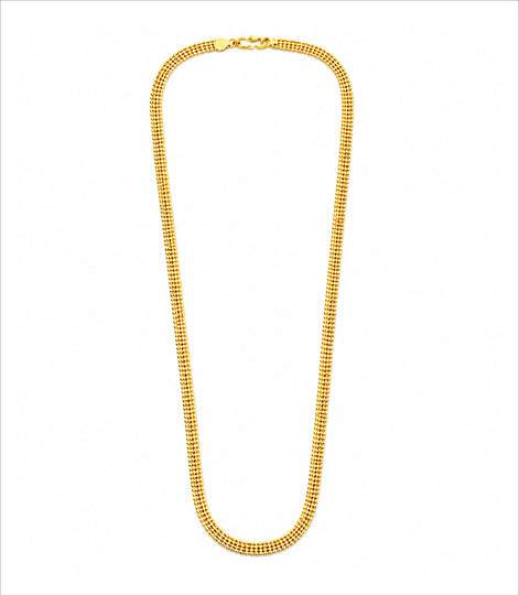 Gold Plated Beaded Chain Necklace For Men DCN3857