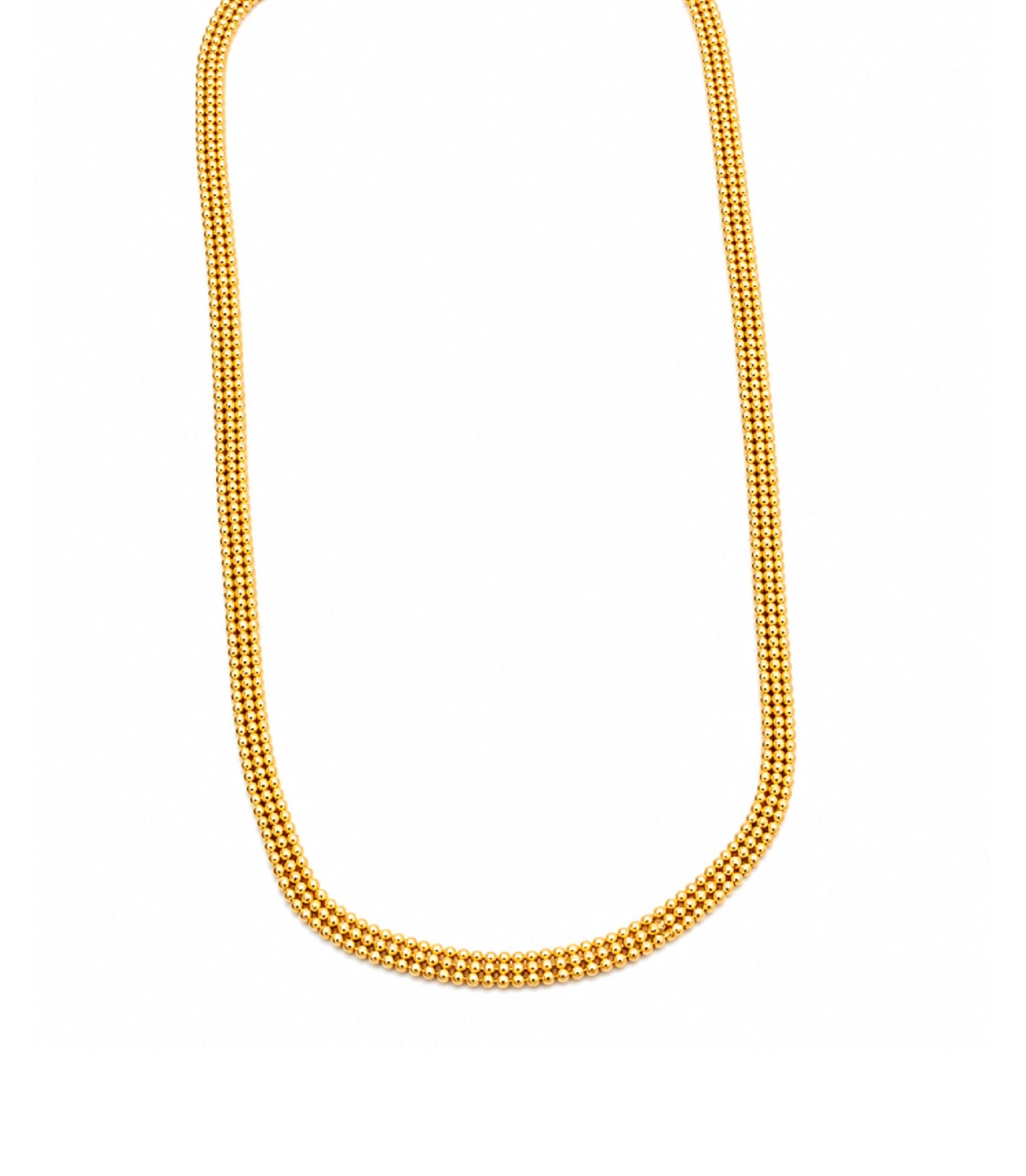 Gold Plated Beaded Chain Necklace For Men DCN3857