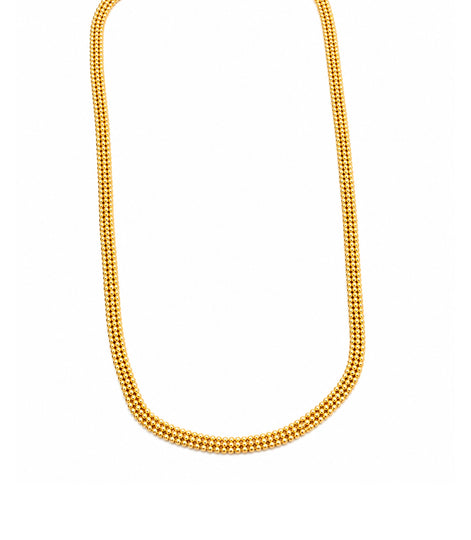 Gold Plated Beaded Chain Necklace For Men DCN3857