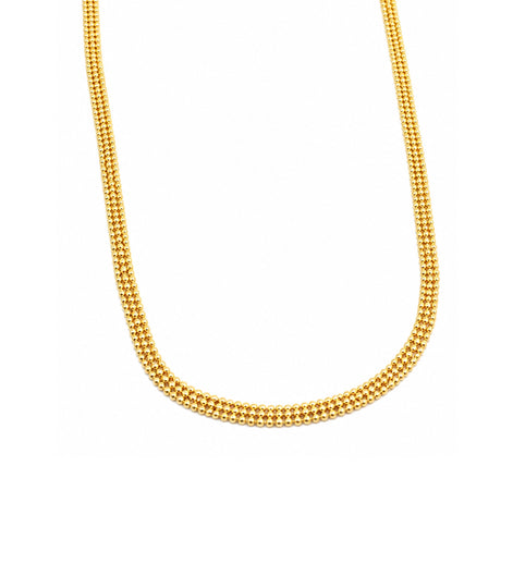 Gold Plated Beaded Chain Necklace For Men DCN3857