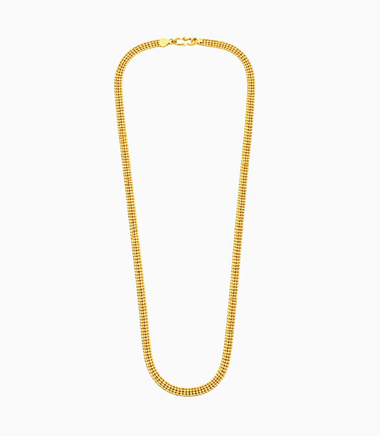 Gold Plated Beaded Chain Necklace For Men