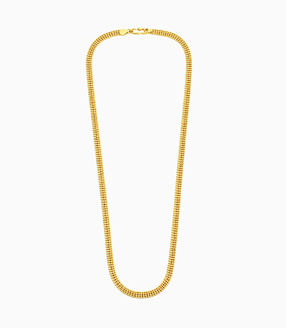 Gold Plated Beaded Chain Necklace For Men
