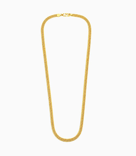 Gold Plated Beaded Chain Necklace For Men