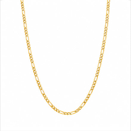 modern gold plated figaro chain DCN414