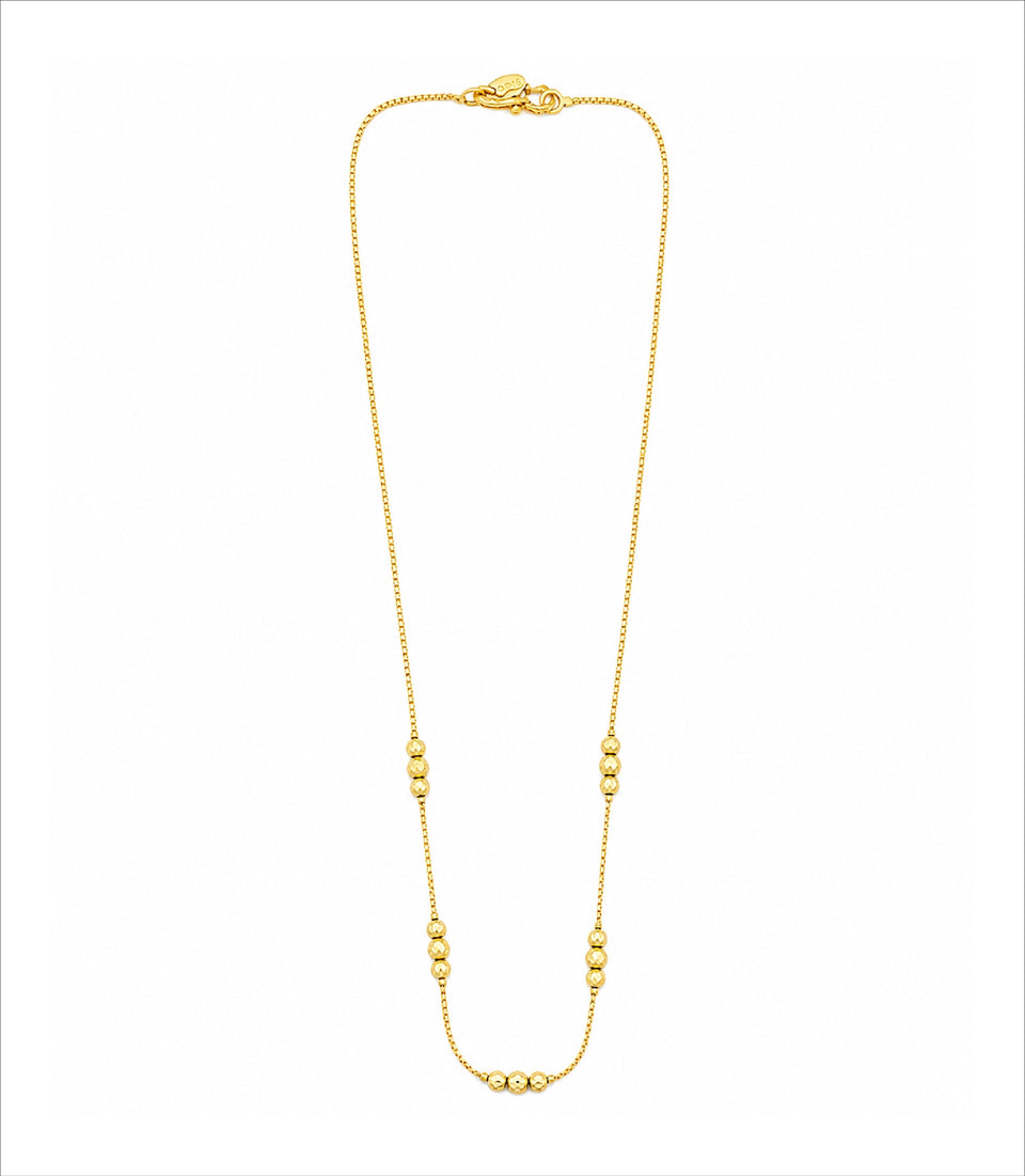 Gold Plated Beaded Chain Necklace DCN4290
