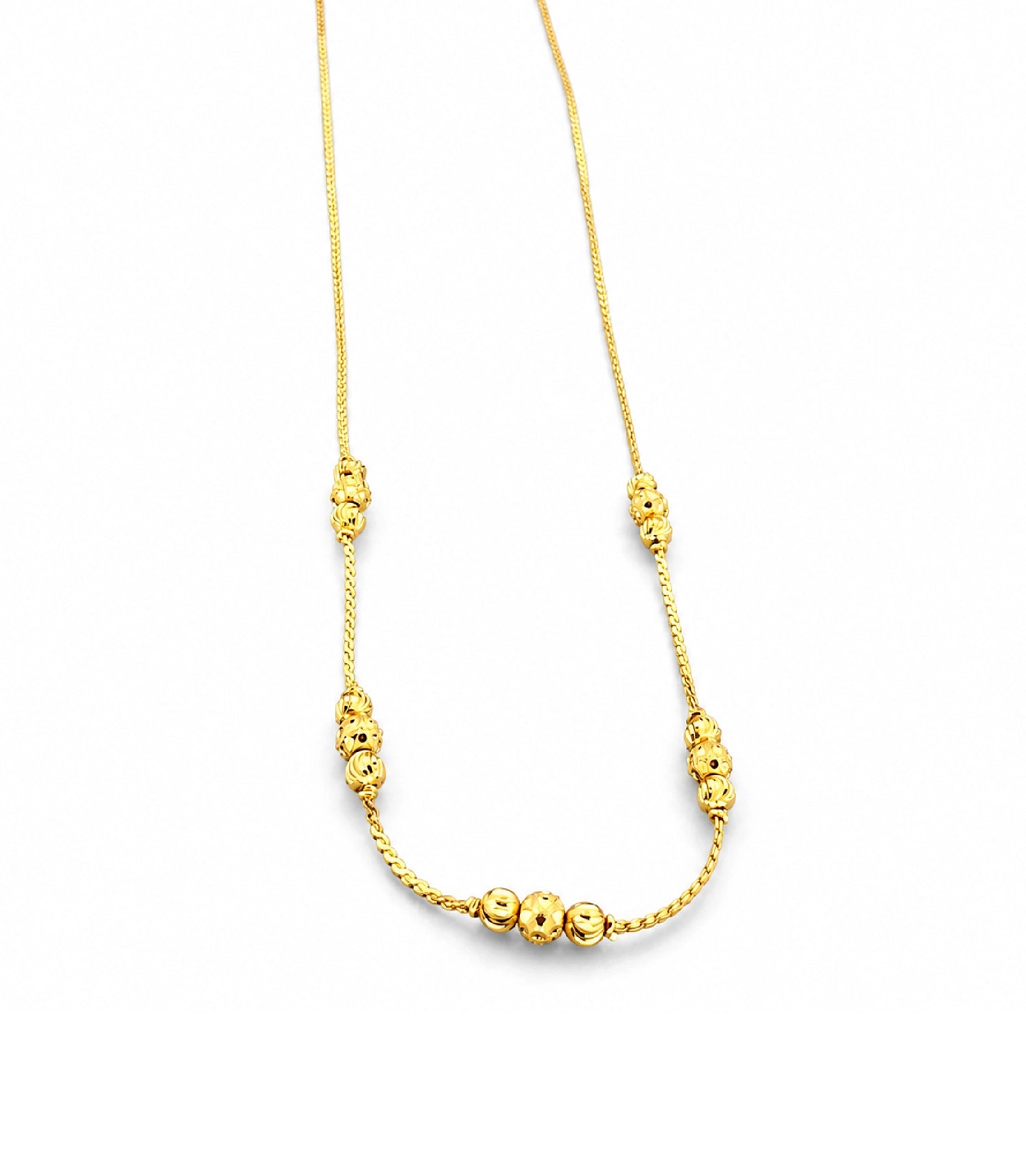 Gold Plated Beaded Chain Necklace DCN4290