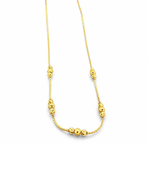 Gold Plated Beaded Chain Necklace DCN4290