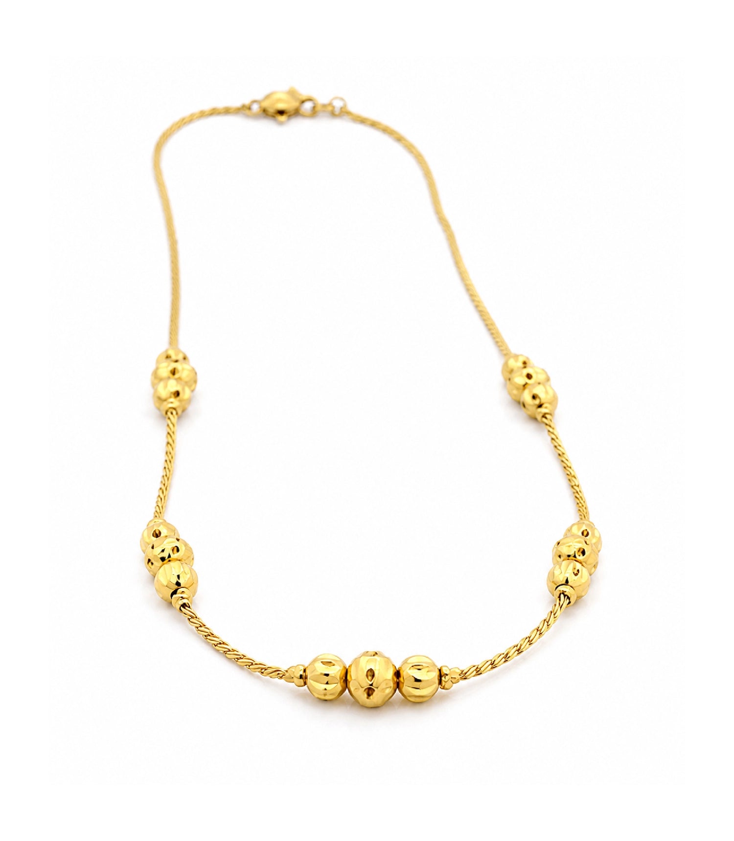 Gold Plated Beaded Chain Necklace DCN4290