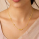 Woman wear Gold Plated Delicate Beaded Chain Necklace DCN4291