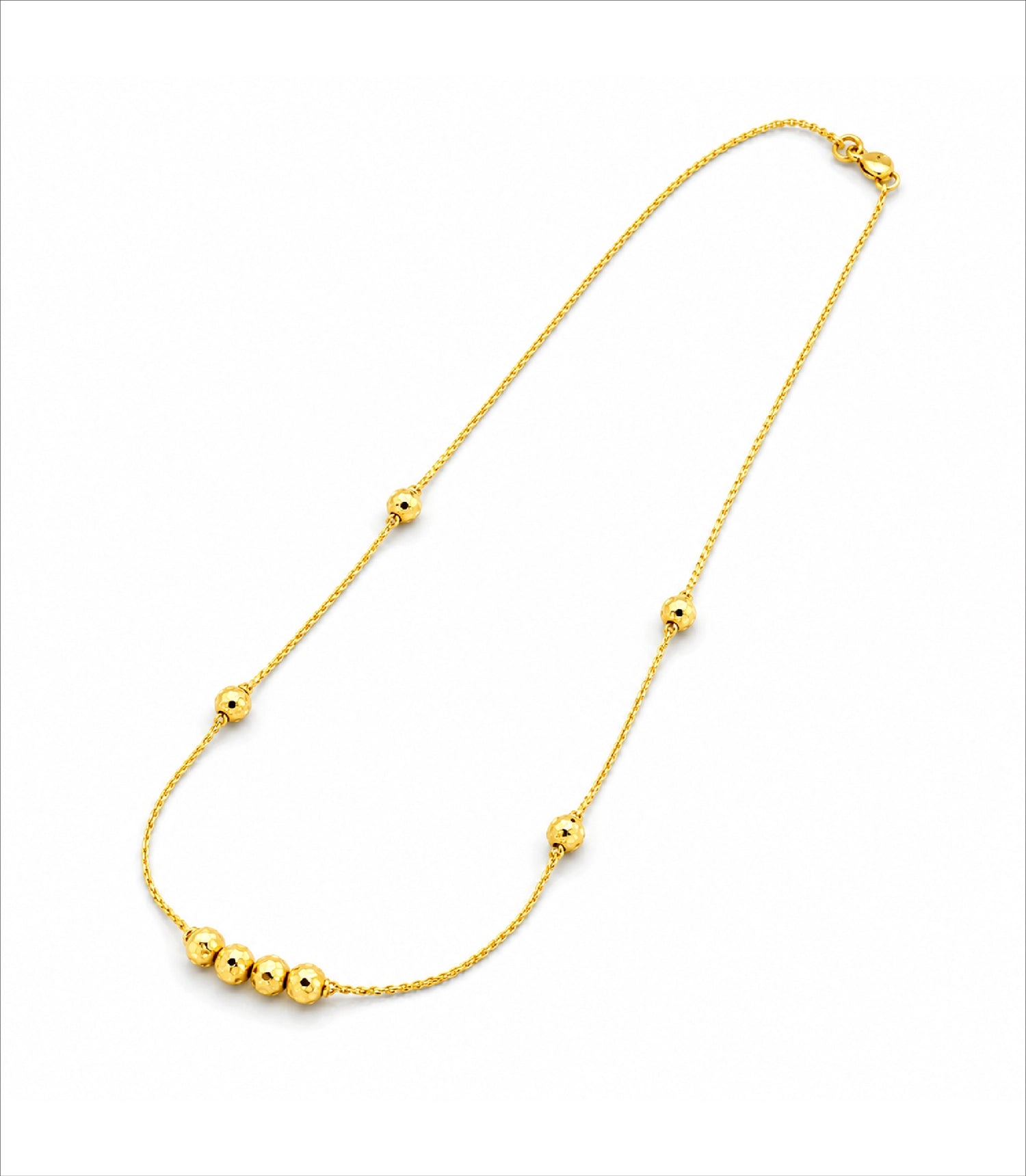 Gold Plated Delicate Beaded Chain Necklace DCN4291