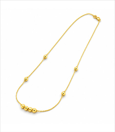 Gold Plated Delicate Beaded Chain Necklace DCN4291