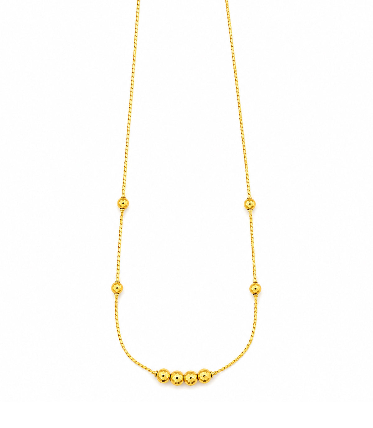 Gold Plated Delicate Beaded Chain Necklace DCN4291