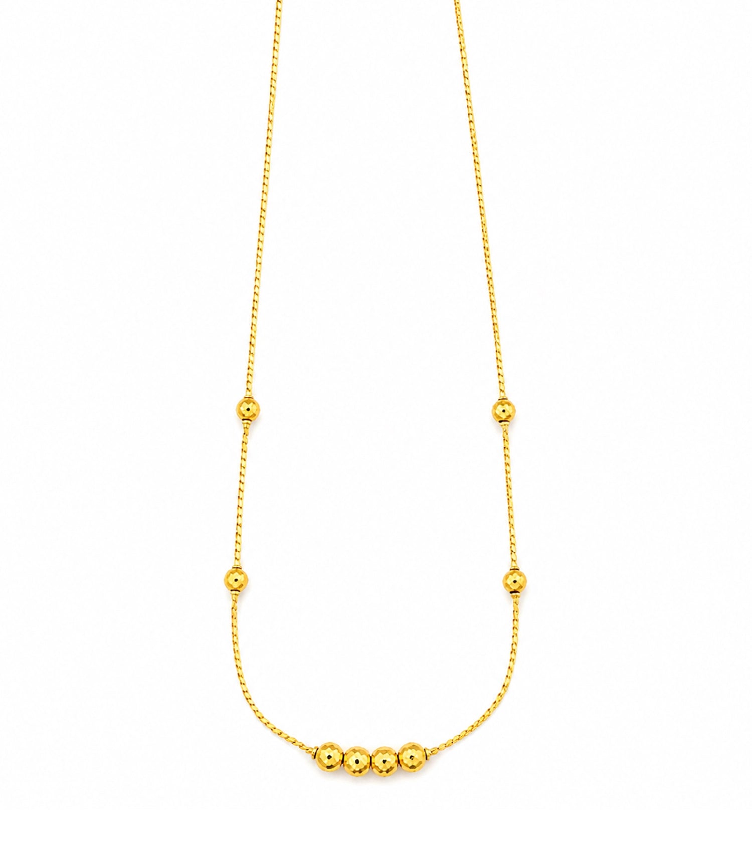 Gold Plated Delicate Beaded Chain Necklace DCN4291