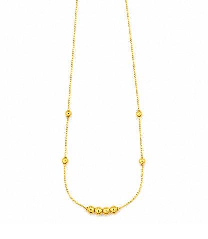 Gold Plated Delicate Beaded Chain Necklace DCN4291