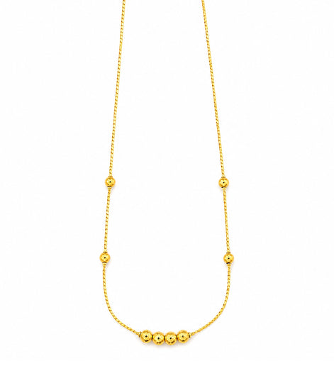 Gold Plated Delicate Beaded Chain Necklace DCN4291