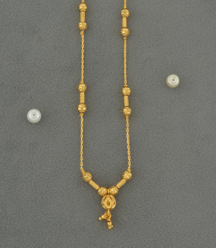Gold Plated Sleek Barrel Bead Chain