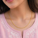 Woman Wearing Gold Plated Twisted Rope Chain Necklace DCN4961