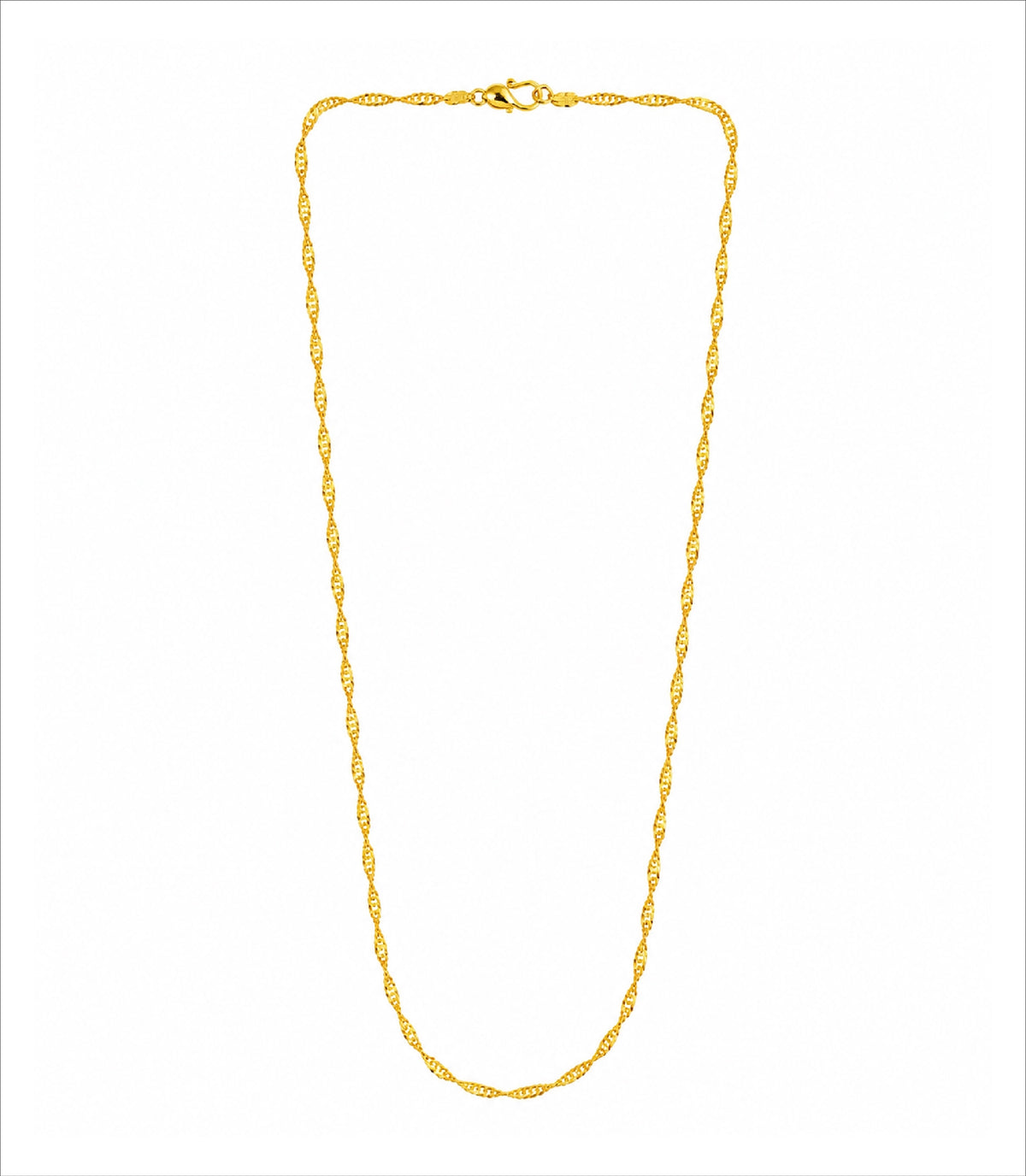 Gold Plated Twisted Rope Chain Necklace DCN4961